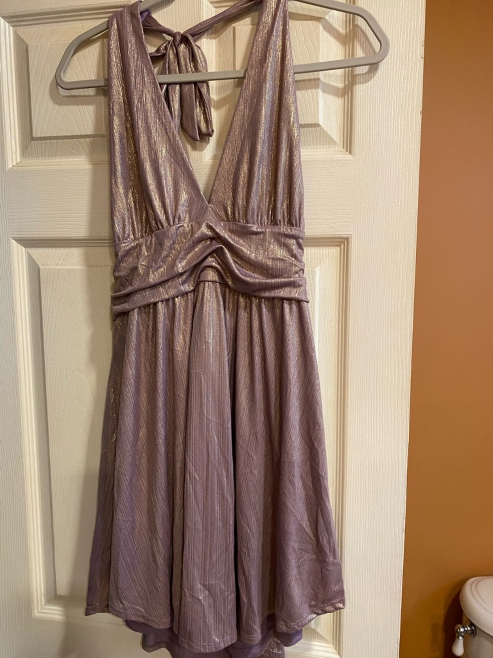 wild fable Lavender Metallic Halter Mini Dress